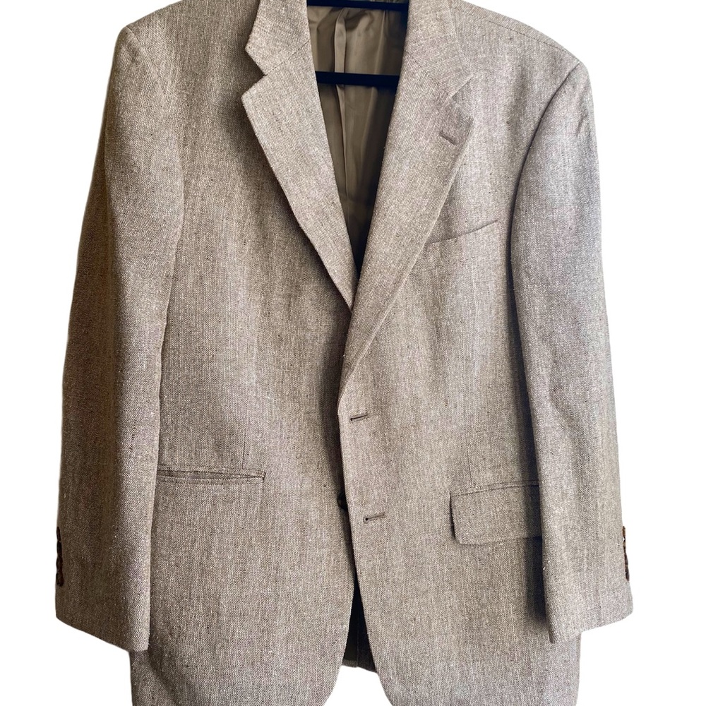 Oscar De La Renta beige oversized silk blazer